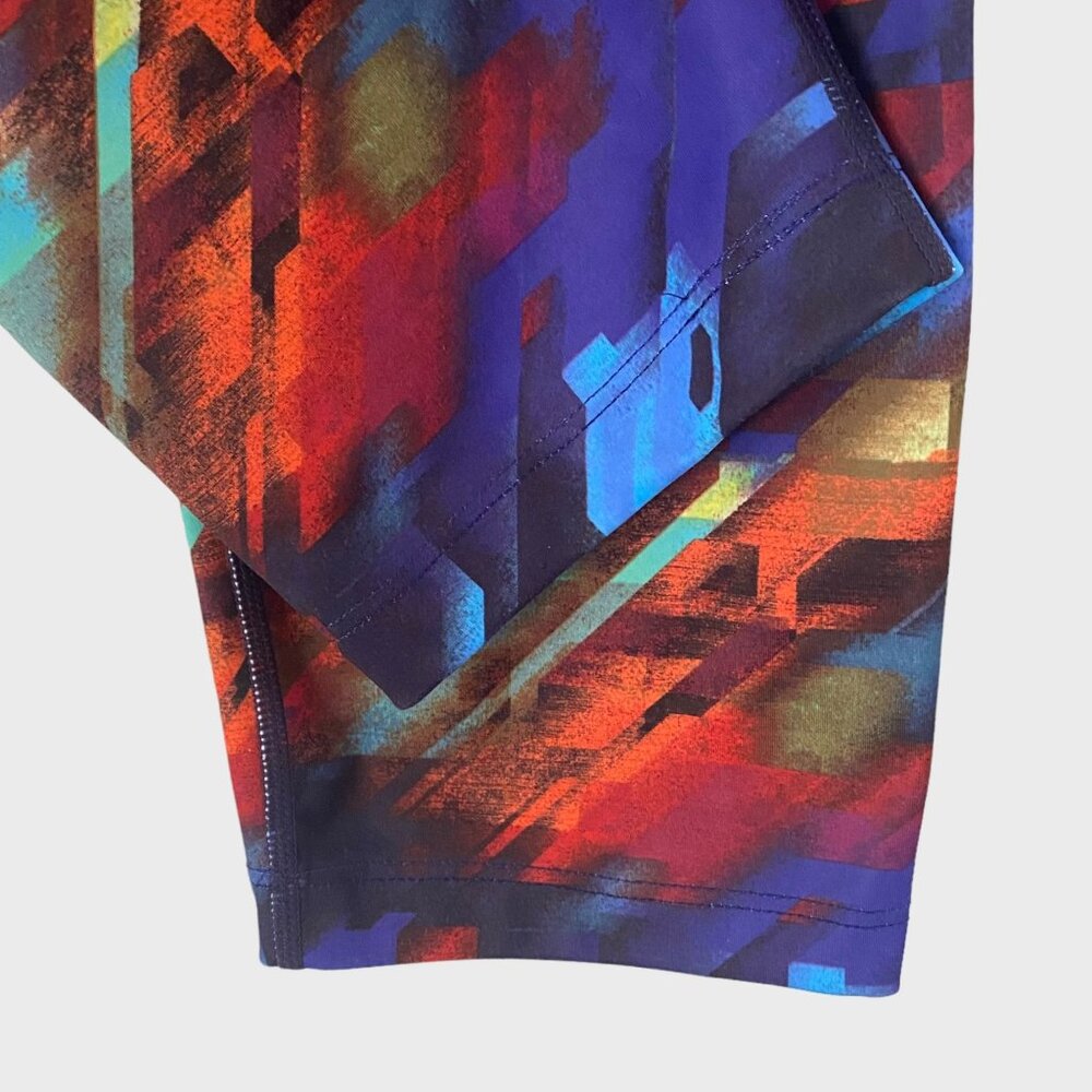 Athleta Cropped Colorburst Sonar Running Leggings Womens Medium Athletic Stretch - Picture 7 of 10